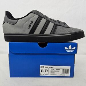 Adidas Campus Vulc Skateboarding Shoes JQ6359 Grey Black Mens Size 11